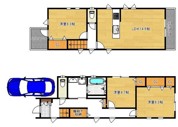 平野南２丁目戸建ての物件間取画像