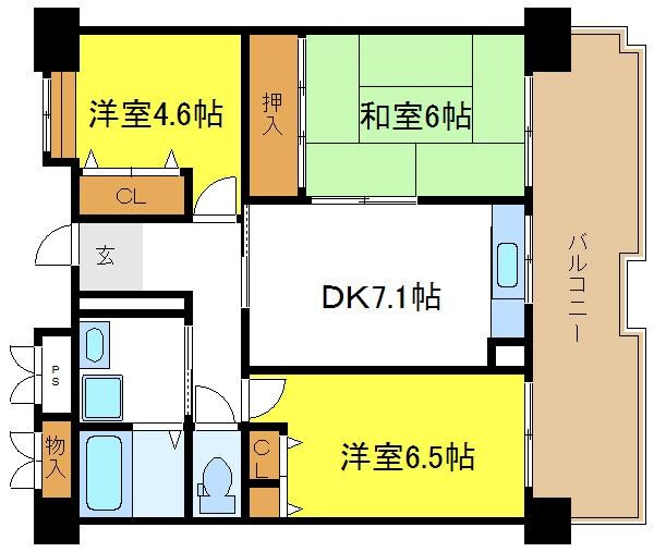 コーシャハイツ酉島の物件間取画像