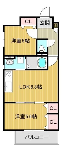 ピレーネ照ヶ丘の物件間取画像