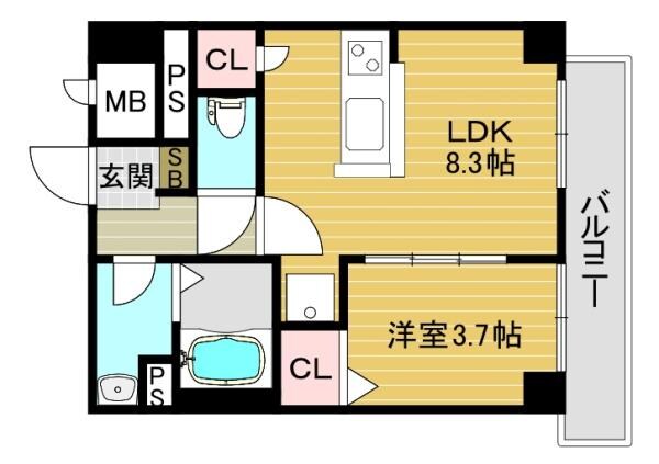 北田辺駅 徒歩7分 4階の物件間取画像