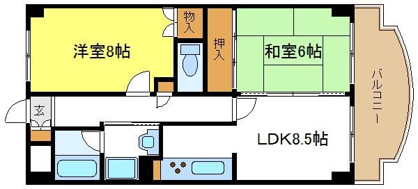 サンビレッジ２の物件間取画像