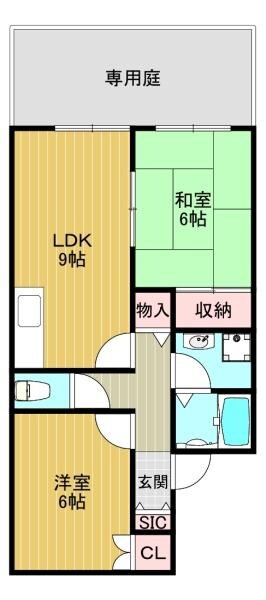 恩智駅 徒歩15分 1階の物件間取画像