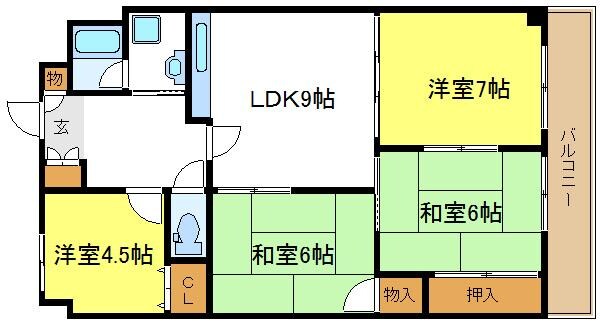 シャルマンコーポ南平野の物件間取画像