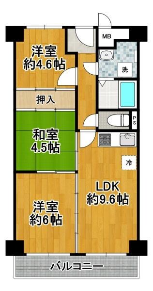 日商岩井泉尾マンションの物件間取画像