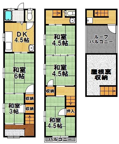 南恩加島6丁目貸家の物件間取画像