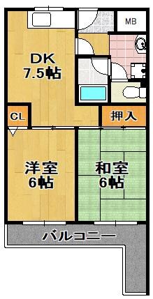 スリースター泉尾の物件間取画像