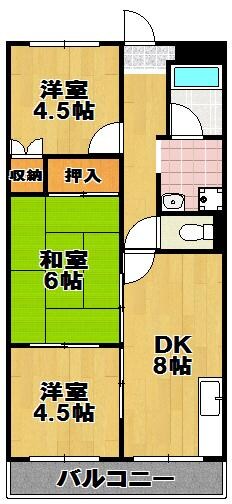 スリースター鶴町の物件間取画像
