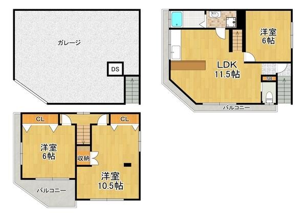 南恩加島6丁目貸家の物件間取画像