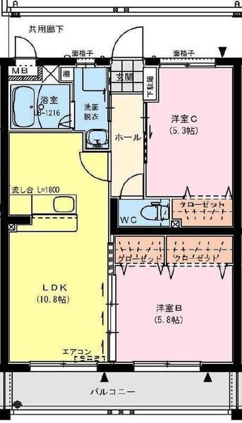 グラン城川の物件間取画像