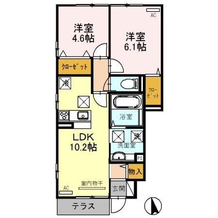 room　Mの物件間取画像
