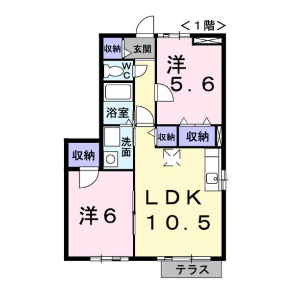 エレガントヴィラ１号館の物件間取画像