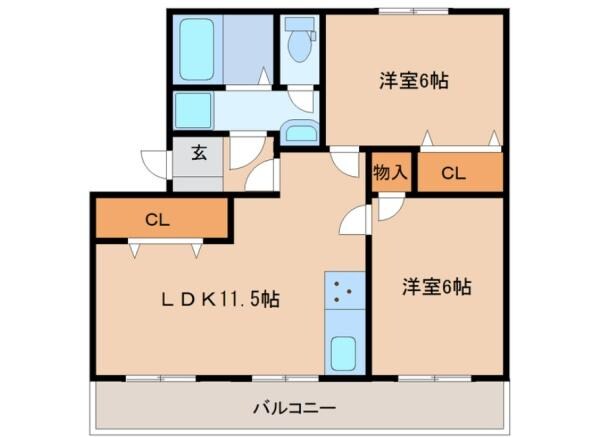 高洲マンションの物件間取画像