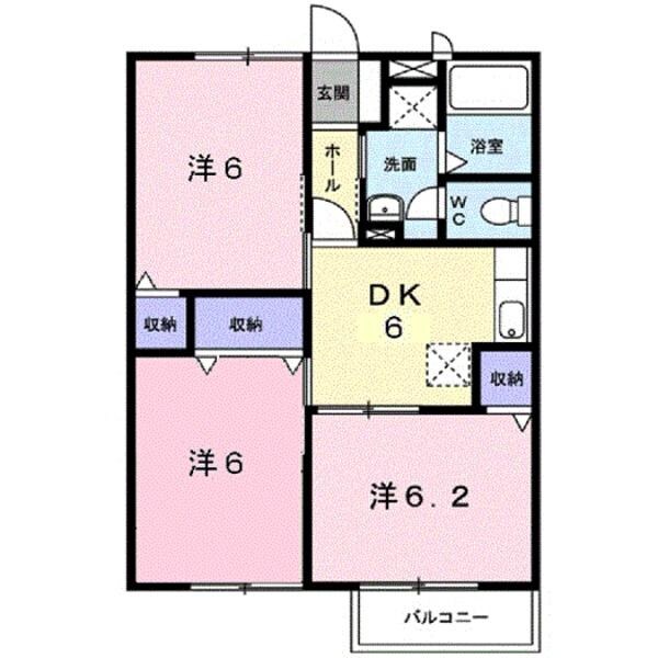 ファミ－ルメゾン吉村　Ｂの物件間取画像