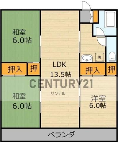 崎原第3マンションの物件間取画像