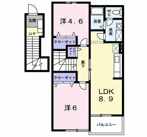 エヴァーグリーン吉富Ａの物件間取画像