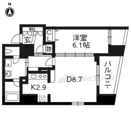 ライジングコート京都西院フロンティアの物件間取画像