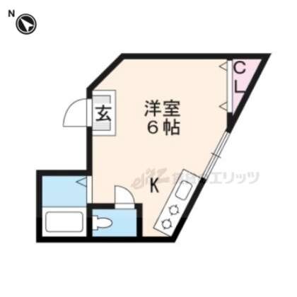 ワンルーム千足の物件間取画像