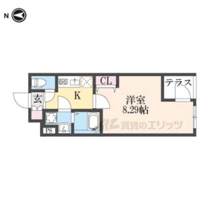 仮）京大北Ｂ棟の物件間取画像