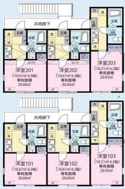 グランジュテ港北高田の物件間取画像