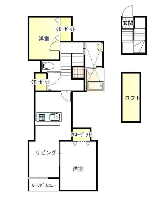 ヴィラ・ユングフラウの物件間取画像