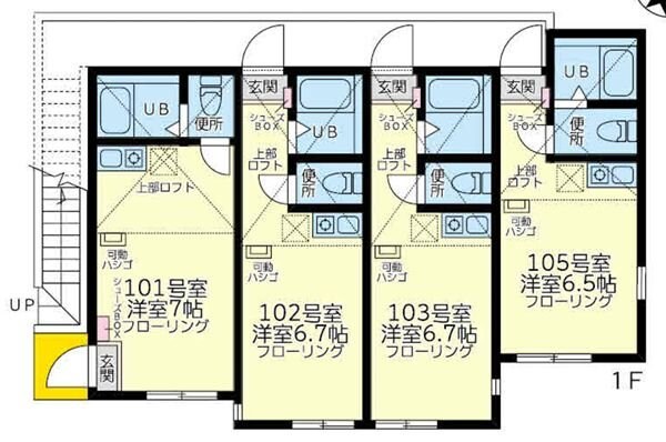 ユナイト三ッ沢マイルストーンの物件間取画像