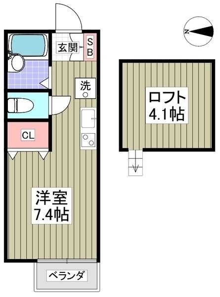 エクセレント三ツ沢B棟の物件間取画像