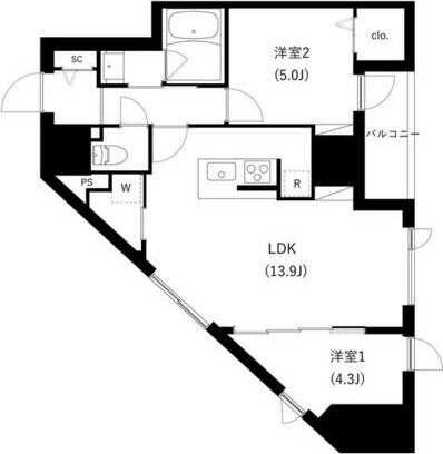 ＷＨＡＲＦ駒込の物件間取画像