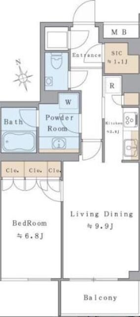 Brillia ist 西麻布霞町の物件間取画像