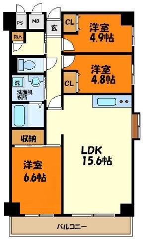 プライムアーバン武蔵小杉ｃｏｍｏｄｏの物件間取画像
