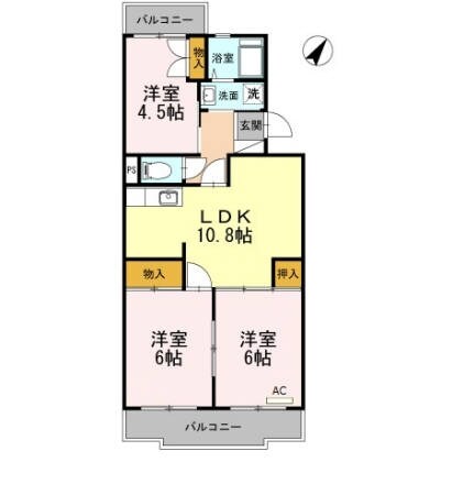 コンフォート鵠沼1の物件間取画像