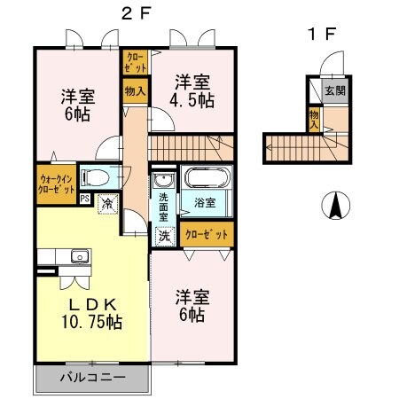 リヴェール若宮・Ｋの物件間取画像