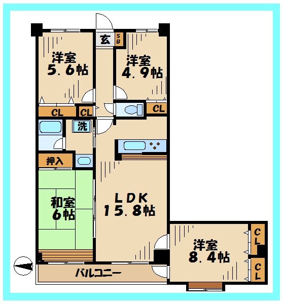 バードタウン７番館の物件間取画像