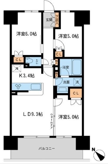 ＢＬＥＳＳ宮崎台の物件間取画像