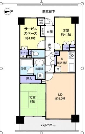 宮前平北パークホームズの物件間取画像