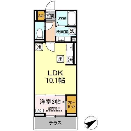 （仮）D-ROOM矢部3丁目Aの物件間取画像