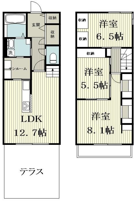 ＫＯＴＩＨａＲｕ　Ａ棟の物件間取画像