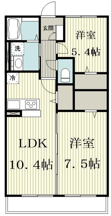 ＫＯＴＩＨａＲｕ　Ｂ棟の物件間取画像