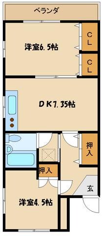 サンハウス東林間の物件間取画像