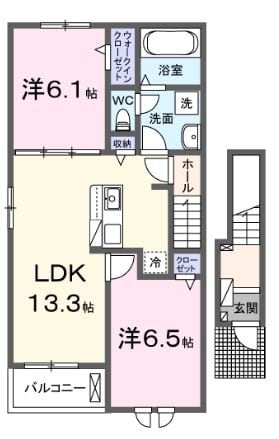 オリュザＡの物件間取画像