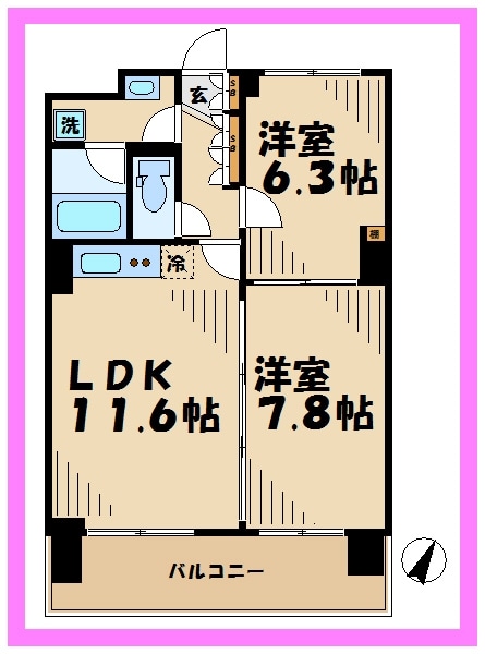 ベェルヴェル稲城の物件間取画像