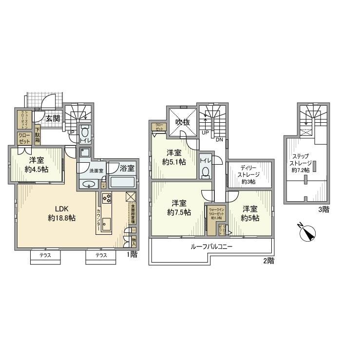 たちばな台戸建の物件間取画像