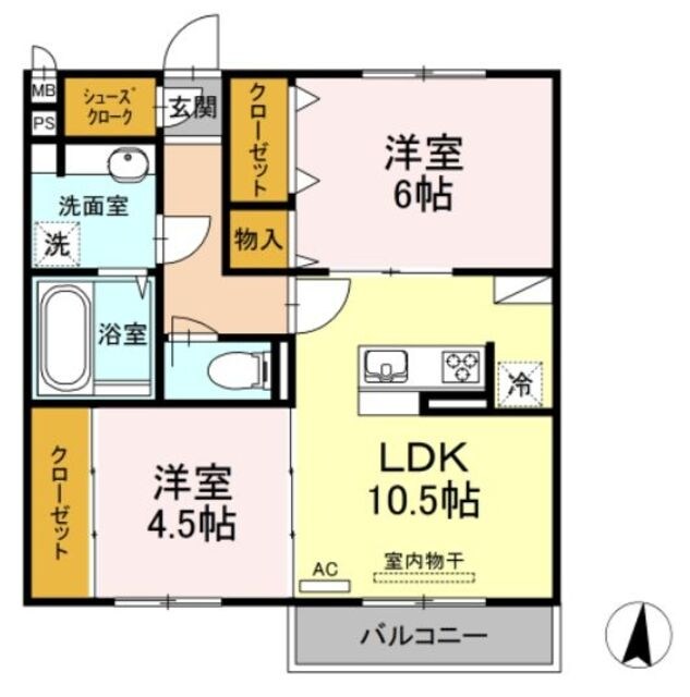 アトリオみなみだいらVの物件間取画像