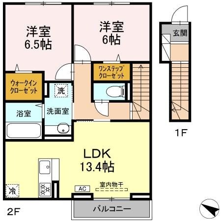 ヴェルジェＢの物件間取画像