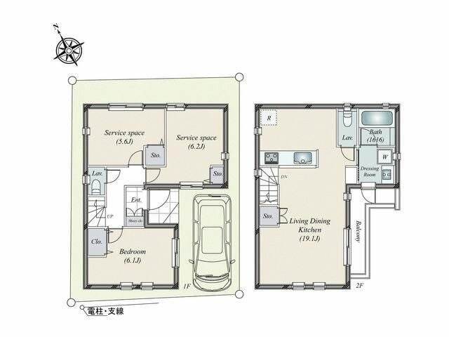 犬蔵３丁目戸建　１ＳＳＬＤＫの物件間取画像