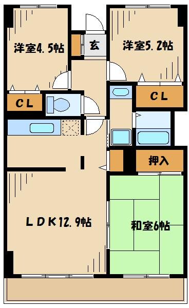 フローラル藤が丘の物件間取画像