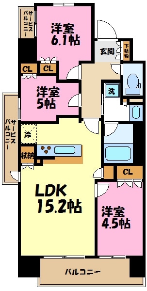 ＢＬＥＳＳ宮崎台の物件間取画像