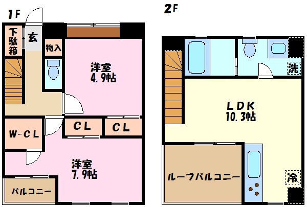 ザ・レギャン1号棟の物件間取画像