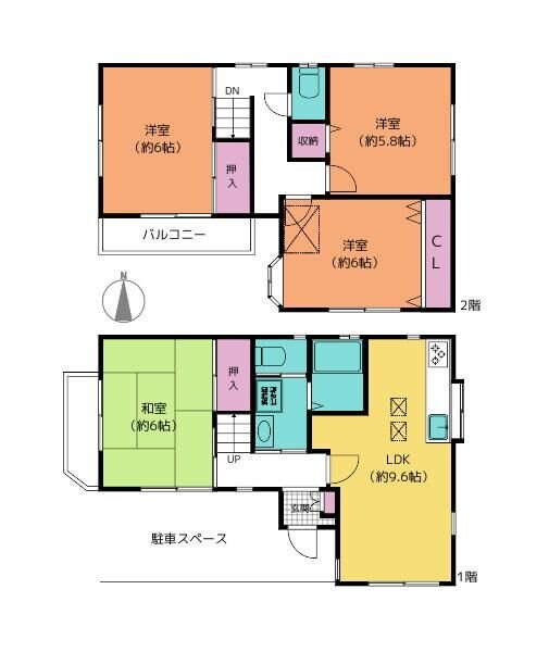 下作延３丁目貸家の物件間取画像