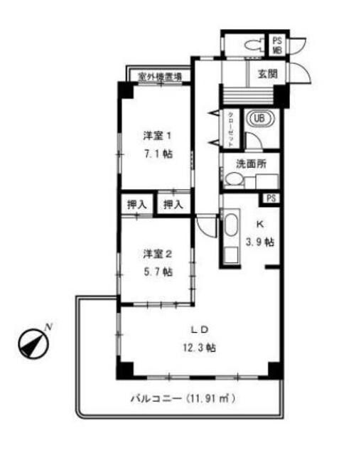 エクセレンス梶ヶ谷の物件間取画像