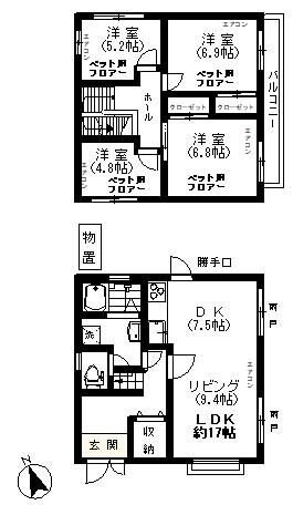 八王子市下柚木戸建の物件間取画像